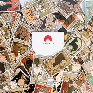 Paquet de bombes d'autocollants aléatoires de carte d'astrologie de chat de tarot ! Autocollants VIYNL imperméables et réutilisables ! Autocollant pour bagage de skateboard journal pour ordinateur portable !