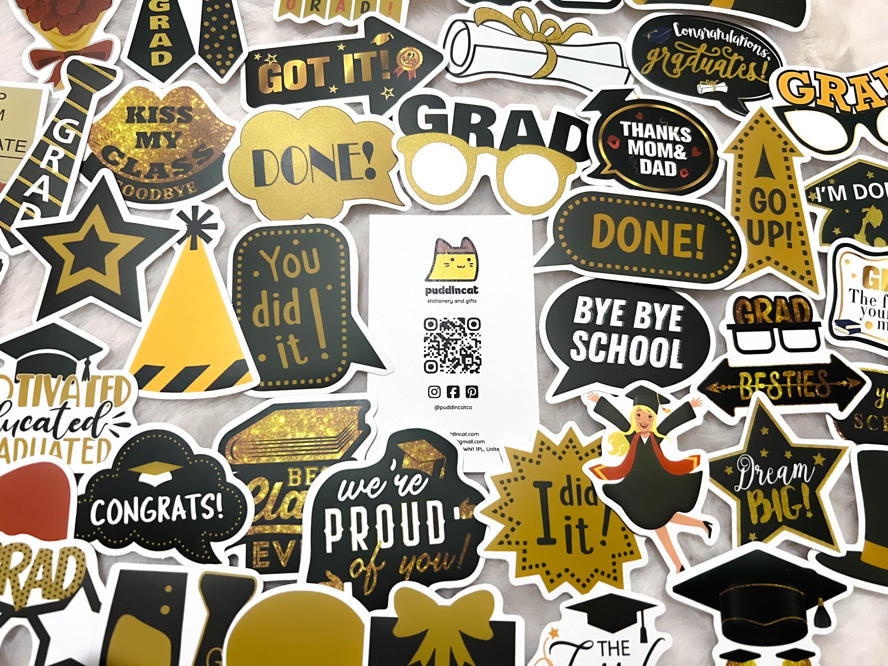 Random Graduation 10 Random Graduation Stickers Set Congrats Grad for Laptop and iPhone ...