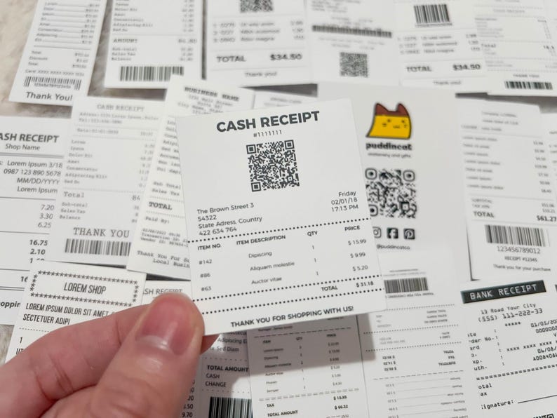 10 Random Receipt Sticker Pack! Waterproof Reusable VIYNL Stickers ...