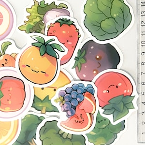 Set di adesivi per frutta e verdura - Set di 10 fantastici design - Aggiungi un tocco di colore alla tua giornata!