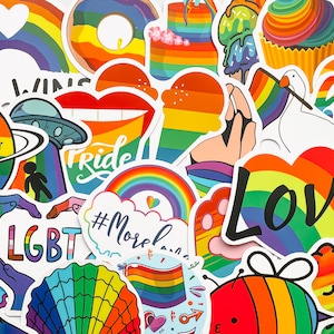 Regenbogen Pride Aufkleber! Wasserdichte wiederverwendbare VIYNL-Aufkleber! Laptop Aufkleber Flasche Handwerk Journal Scrapbook Planer Gepäck Aufkleber!