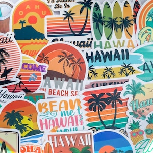 10 Aloha Paradise Hawaii stickerset tropische stickers voor Island Vibes reizigersbagagestickers
