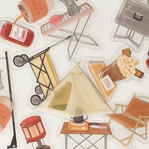 Pegatinas transparentes para acampada: calcomanías inspiradas en la aventura para entusiastas de la naturaleza