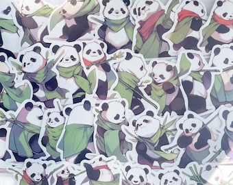 Panda Sticker Set, Playful Animal Decals (10pcs)