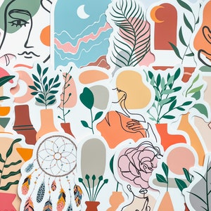 10 Boho Wanderlust Bohemia-stickerset artistieke stickers voor vrije geesten Art School-stijlstickers