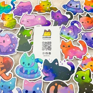 Kat in de ruimte-stickers