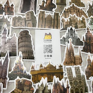 10 Random Retro Medieval Castle Building Graffiti Stickers Decorative Guitar Computer Luggage DIY Waterproof