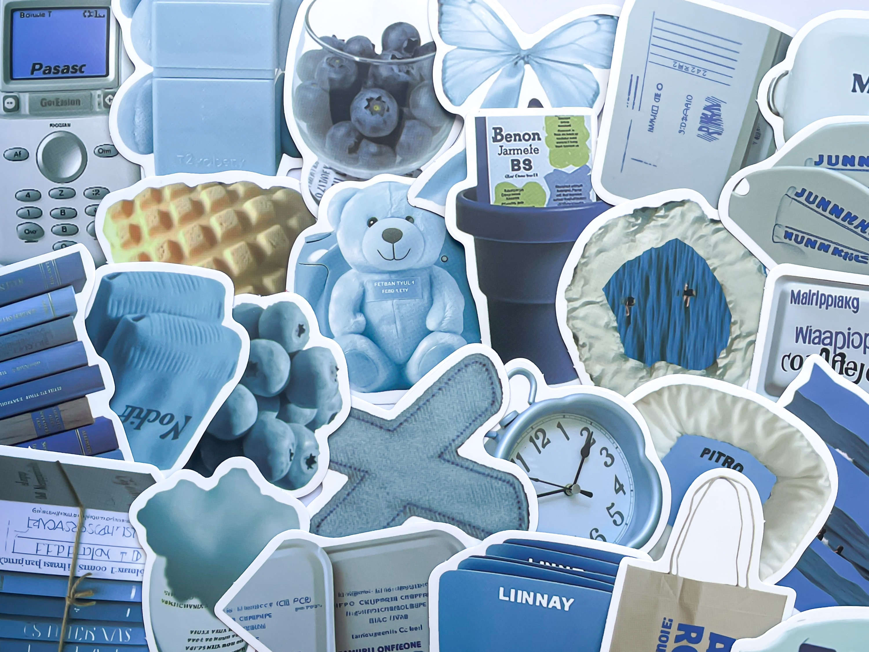 Azure Serenity Sticker Set, Blue Tones Tranquil Decals - Etsy