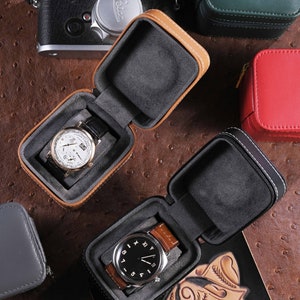 Boîte de montre unique en cuir personnalisée-boîtes de montre de luxe personnalisées-boîte de rangement de montre de voyage-boîte de rangement image 7