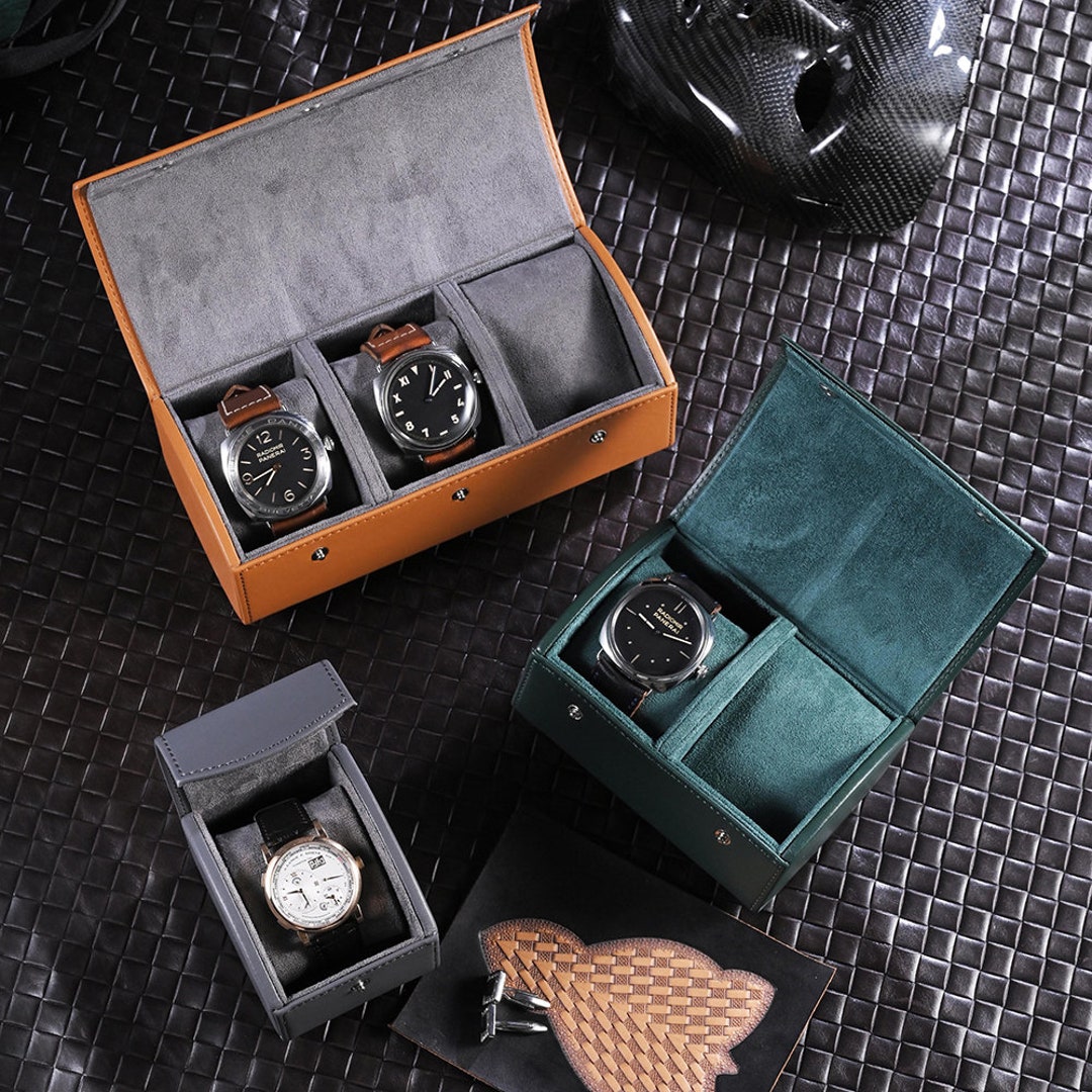 Luxury Leather Watch Box for 1 2 3 Watch, Engraved Watch Case, Custom