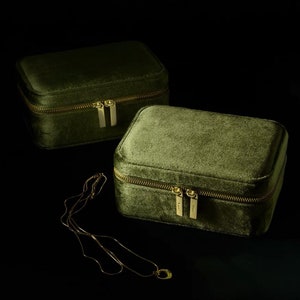 Personalized Velvet Jewelry Box,Custom Travel Jewelry Case,Jewelry Organizer,Velvet Storage Case,Anniversary Gift for Women,Birthday Gifts image 4