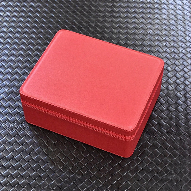 Multipurpose Jewelry Box, Travel Jewelry Box, Travel Jewelry Case,watch box, Personalized Gifts for Her, Leather Jewelry Organizer Red