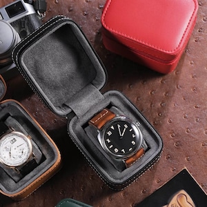 Boîte de montre unique en cuir personnalisée-boîtes de montre de luxe personnalisées-boîte de rangement de montre de voyage-boîte de rangement image 4