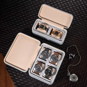 Luxury leather watch box-travel watch cases-Watch Travel Box Holder-watch box for woman