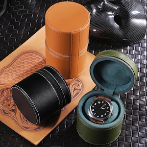 Scatola per orologi singola in pelle personalizzata, custodia per orologi da viaggio personalizzata, scatola per orologi da uomo, borsa porta orologi, regalo per lui papà,