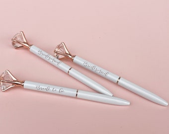 Bridal Shower Favors for Guest | Custom Engraved Diamond Pen | Graduation Sweet 16 Party Favors | Personalized Name Gift for Her