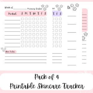 Printable Skincare Tracker