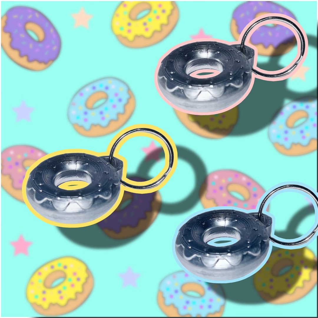 Keychain 3D Printed Donut Keychain Etsy