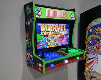 Mario Bros, 2 Player Wall Mount or Bartop Arcade Machine, Plays 5000 Games, Light up Marquee, 22" Screen.