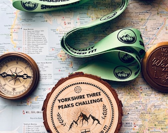 Medaglia della sfida delle tre cime dello Yorkshire, Tre cime dello Yorkshire, Regalo per escursionisti, Medaglia delle tre cime dello Yorkshire