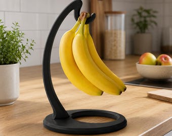 Soporte moderno para plátanos – Colgador de frutas impreso en 3D, organizador de cocina