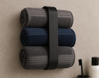 Soporte para toallas enrollables de pared / Organizador de baño moderno, almacenamiento impreso en 3D