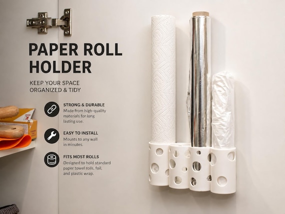 Kitchen Roll & Wrap Organizer – 3D Printed Kitchen Storage
