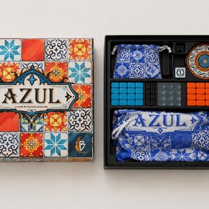 AZUL Board Game Organizer Insert | Black 3D Printed Storage Tray (Expansions Compatible)