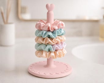 Soporte para coleteros con forma de corazón / Organizador de gomas para el pelo / Soporte de decoración impreso en 3D para habitación de niñas