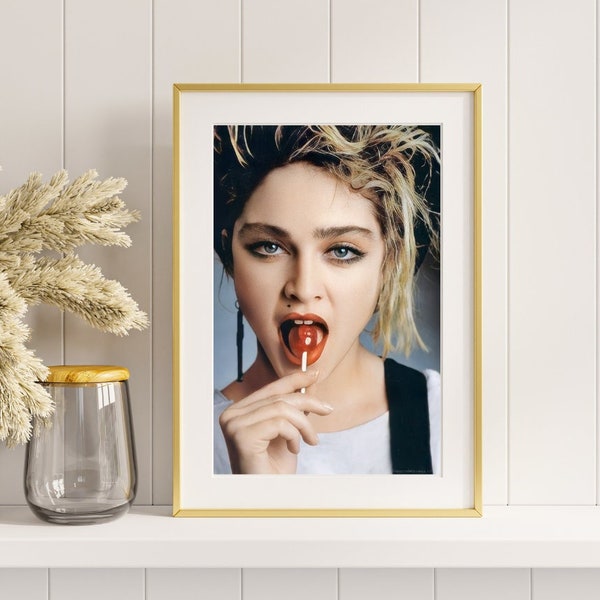 Madonna Wall Art Printable, Madonna Canvas, Madonna Lollipop Poster, Madonna Photography Prints, Teen Girl Room Decor, Digital Download