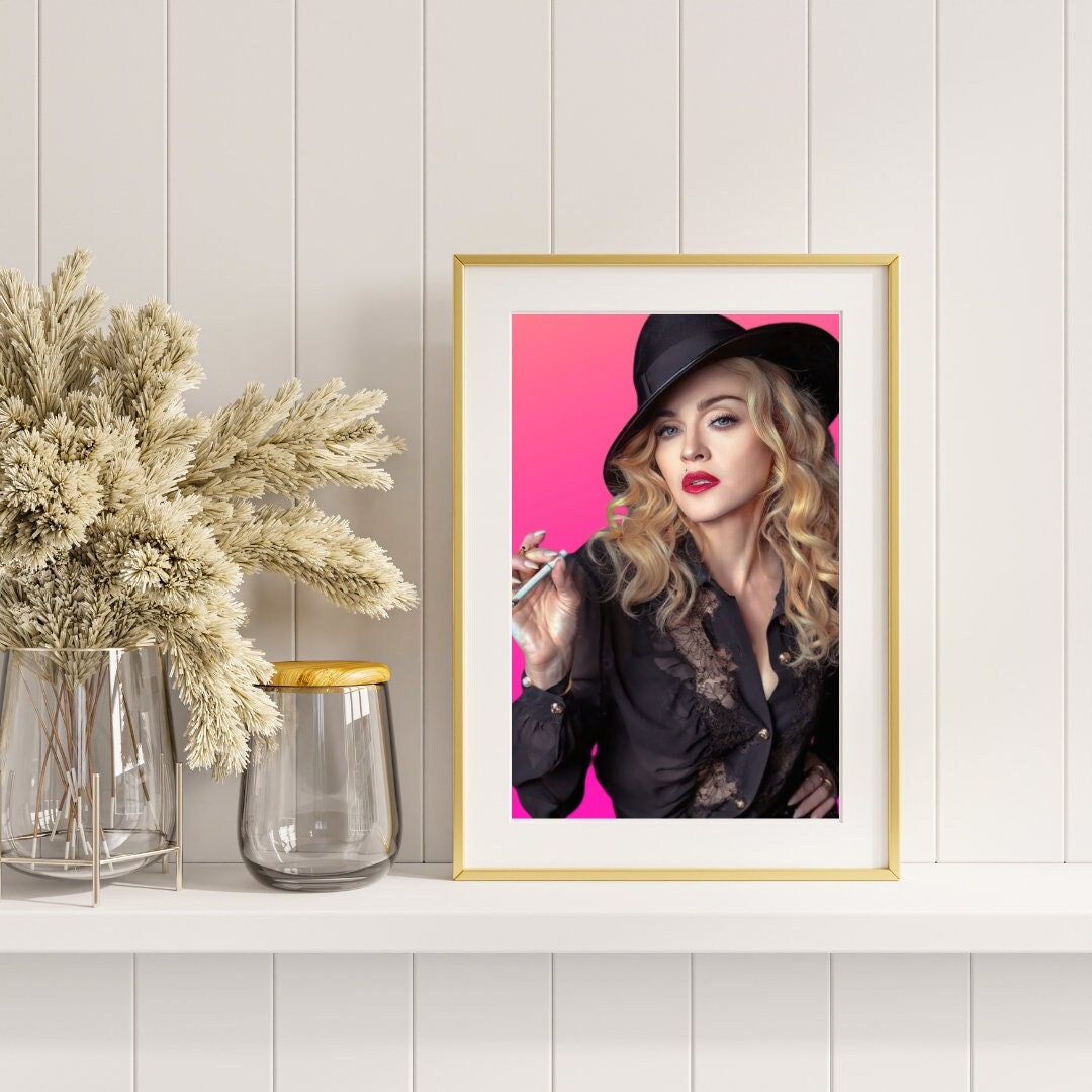 Madonna Wall Art Printable, Madonna Canvas, Madonna Smoking Poster, Madonna Photography Prints ...