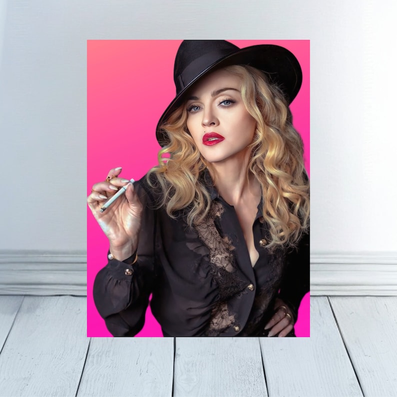 Madonna Wall Art Printable, Madonna Canvas, Madonna Smoking Poster, Madonna Photography Prints ...