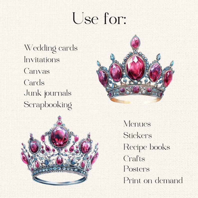 31 Ruby Princess Crown PNG Set, Ruby Tiara Clipart Set, Tiara Clipart ...