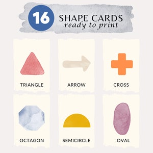 shapes flash cards | printable educational cards, Montessori cards, pre-school cards, Montessori materials | DIGITAL DOWNLOAD