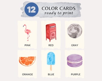 color flash cards | printable educational cards | DIGITAL DOWNLOAD