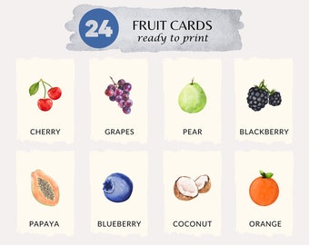 fruit flash cards | printable educational cards | DIGITAL DOWNLOAD