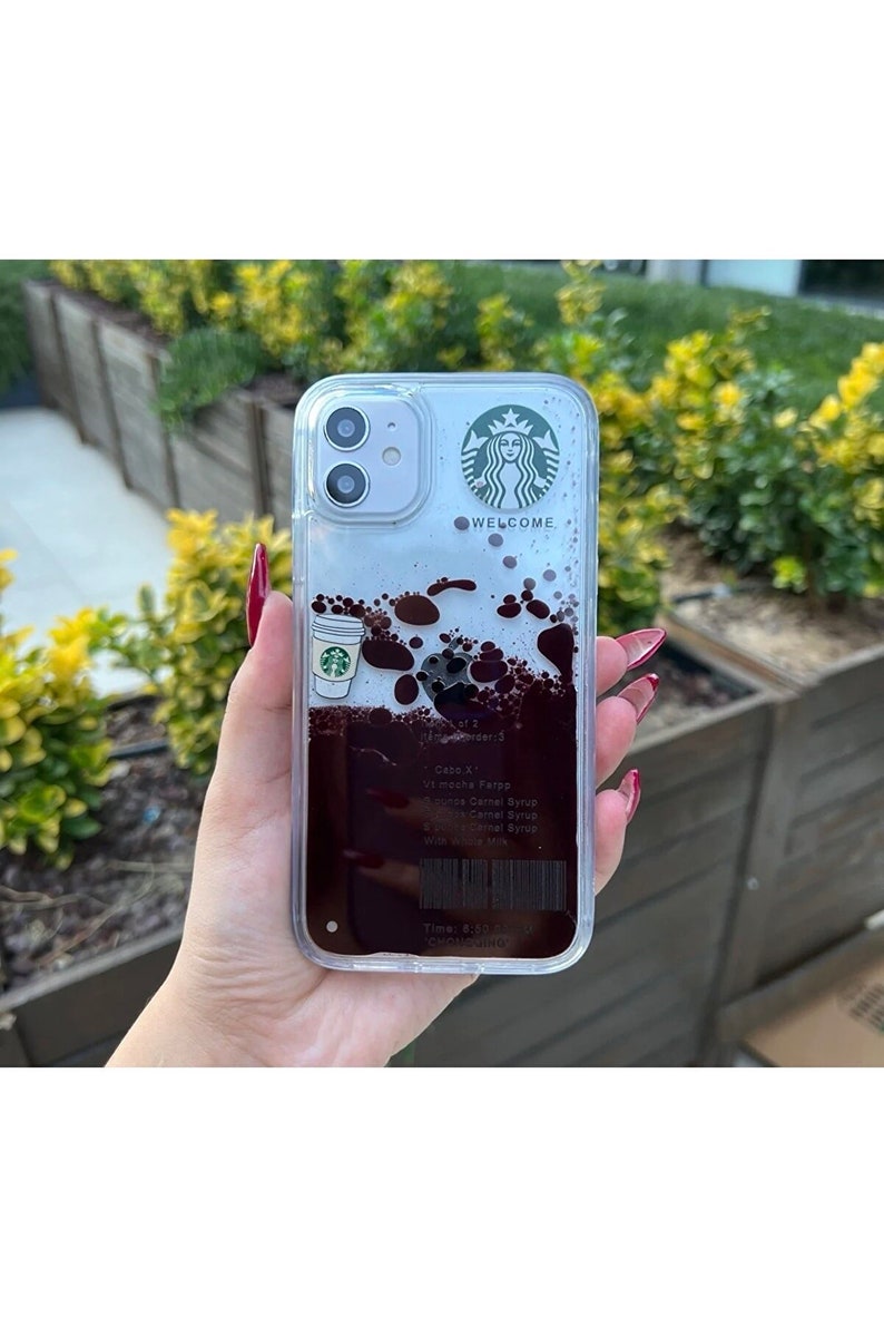 Starbucks Transparent Phone Case with Liquid Content Real image 5