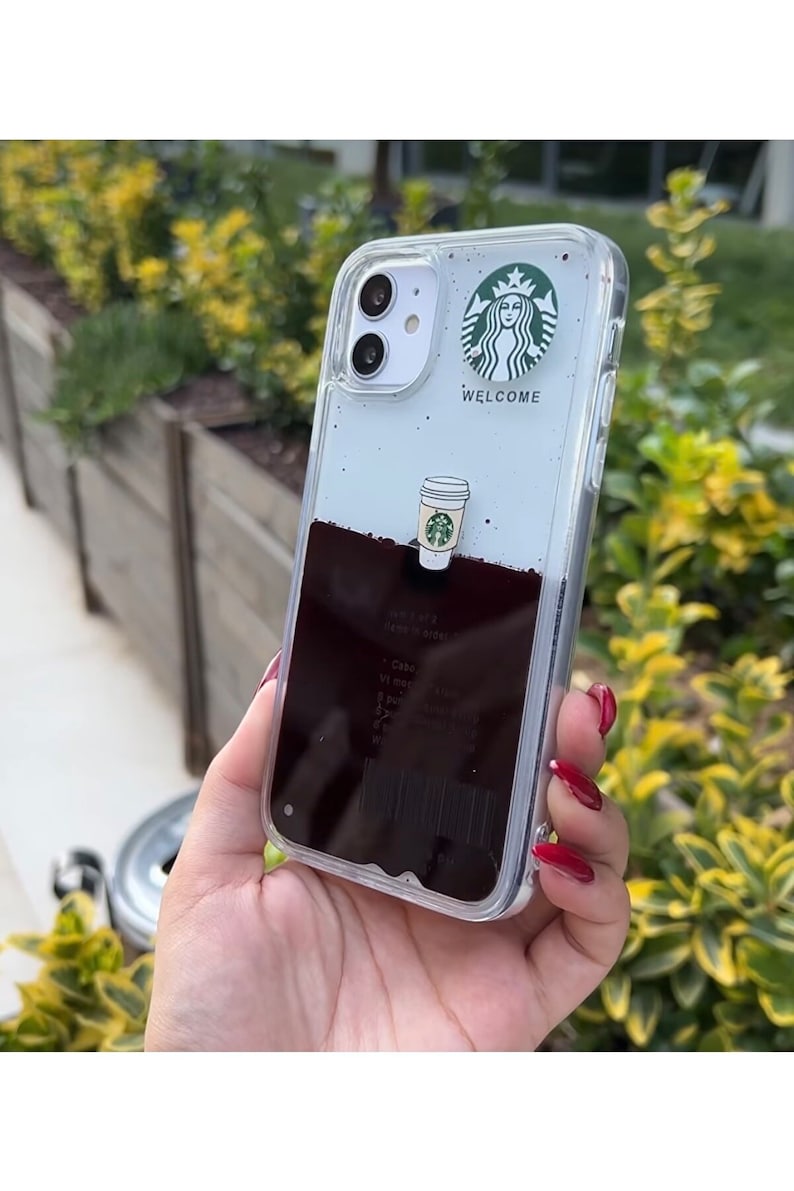 Starbucks Transparent Phone Case with Liquid Content Real image 7