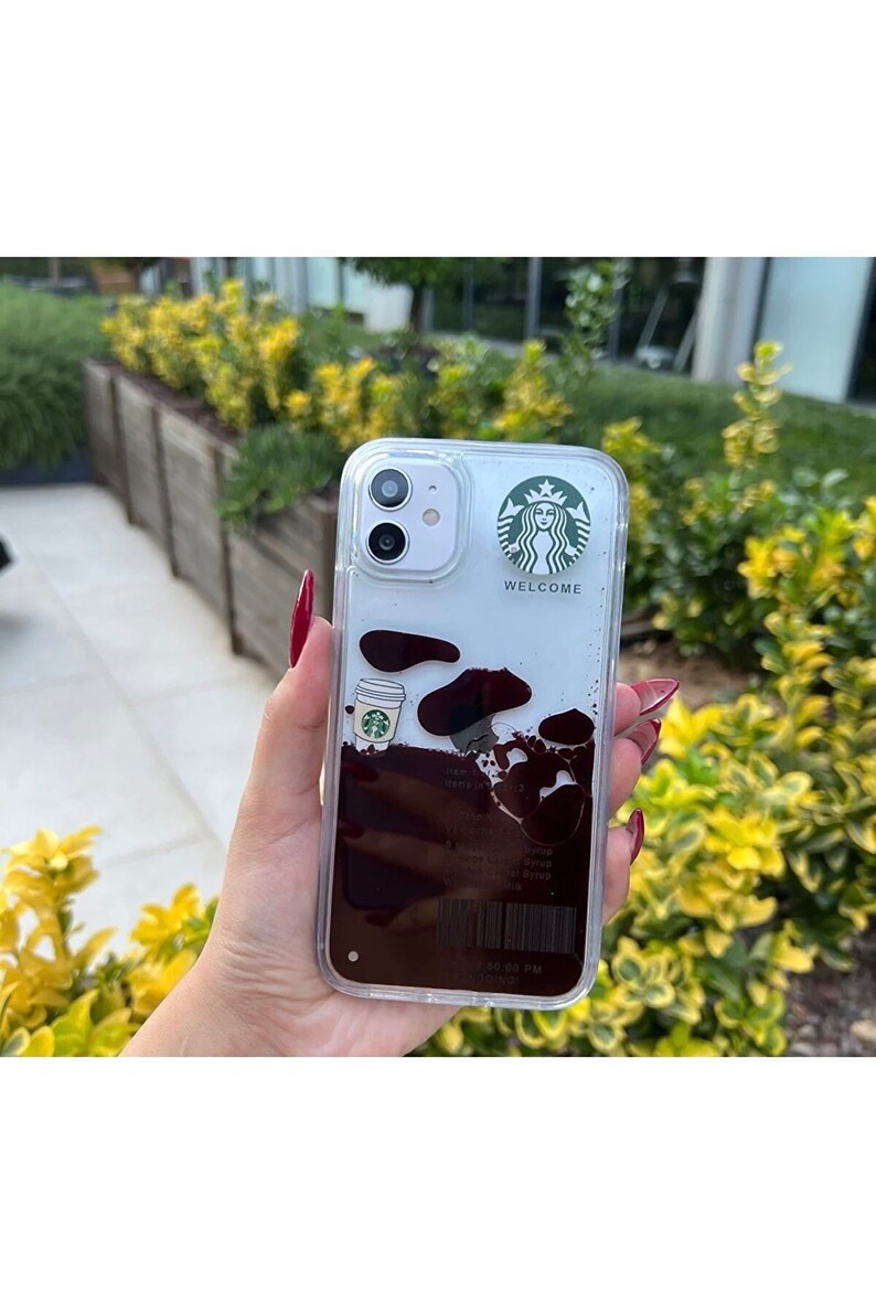 Starbucks Transparent Phone Case with Liquid Content Real image 3