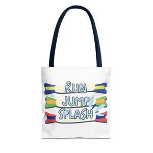 Dock Diving Run Jump Splash Tote Bag