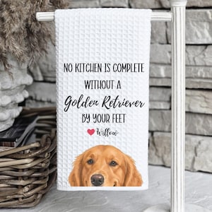 Custom Golden Retriever Kitchen Towel, Golden Retriever gift, custom kitchen towel, Golden Retriever, Golden Retriever mom, Custom dog towel