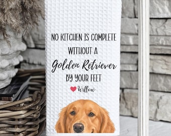Custom Golden Retriever Kitchen Towel, Golden Retriever gift, custom kitchen towel, Golden Retriever, Golden Retriever mom, Custom dog towel