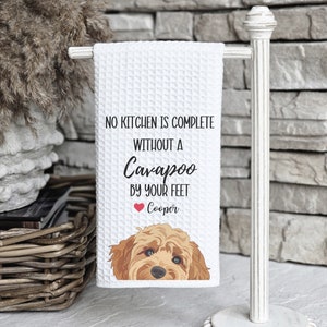 Custom Cavapoo Kitchen Towel, Cavapoo gift, custom kitchen dog towel, Cavapoo gift for dog owner, Cavapoo mom, Cavapoo lover, Cavapoo decor
