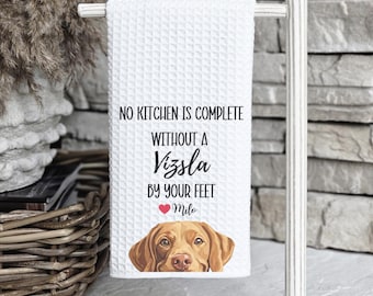 Custom Vizsla Kitchen Towel, Hungarian Vizsla gift, custom kitchen tea towel, Vizsla owner, Vizsla dog mom, Custom dog towel, Vizsla lover