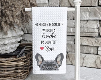 Custom French Bulldog Kitchen Towel, French Bulldog gift, custom kitchen towel, dog kitchen towel, French Bulldog mom, French bulldog decor