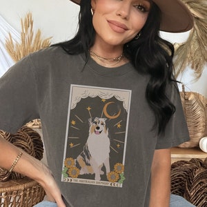 Australian shepherd Tarot card t shirt, Australian Shepherd shirt, Australian shepherd mom t shirt,Aussie Shepherd dog gift