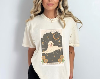 Golden Retriever Tarot Card Comfort colors t shirt, Golden retriever t shirt, Golden Retriever gifts, Golden Retriever, Golden Retriever mom