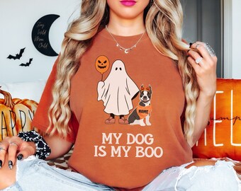 Custom Boston Terrier dog Halloween shirt, Boston Terrier shirt, Boston Terrier, Boston Terrier gift, Boston Terrier mom,Halloween dog shirt