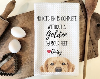 Custom Golden Retriever Kitchen Towel, Golden Retriever gift, custom kitchen towel, Golden Retriever, Golden Retriever mom, Custom dog towel