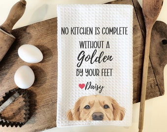 Custom Golden Retriever Kitchen Towel, Golden Retriever gift, custom kitchen towel, Golden Retriever, Golden Retriever mom, Custom dog towel